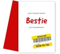 Hey Chimp Only the Best Birthday Card for Bestie - Funny Bestie Birthday Card to Say Happy Bday to Them on Their Special Day