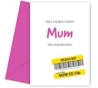 Hey Chimp Only the Best Birthday Card for Mum - Funny Mum Birthday Card to Say Happy Bday