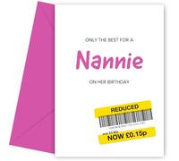 Hey Chimp Only the Best Birthday Card for Nannie - Funny Nannie Birthday Card to Say Happy Bday to You on your Special Day Nannie