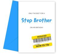 Hey Chimp Only the Best Birthday Card for Step Brother - Funny Step Brother Birthday Card to Say Happy Bday to Him on His Special Day