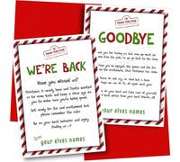 Hey Chimp Personalised Christmas Elf Letter Twin Pack - Elf Arrival Card for Kids & Goodbye Letter - Elves Welcome Letters and Farewell Cards from Multiple Elves - Personalised Christmas Card