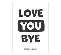 Hey Chimp Personalised Family Wall Art Print - Love You Bye - Wall Art for Living Room Entry Way or Hallway and Stairs - A5 Print Only - 148 x 210mm