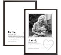 Hey Chimp Personalised Wall Art Print for Fiancee - Custom Name Poster - Dictionary Definition Print - Custom Canvas Prints & Best Fiancee Frame - A2 Black Frame - 420 x 594mm