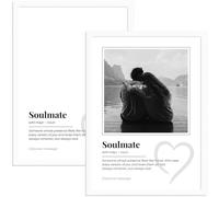 Hey Chimp Personalised Wall Art Print for Soulmate - Custom Name Poster - Dictionary Definition Print - Custom Canvas Prints & Best Soulmate Frame - A2 White Frame - 420 x 594mm