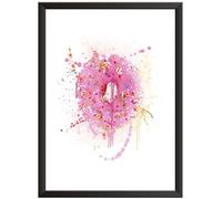Hey Chimp Pink Glazed Donut Wall Art - Vibrant Pink Print for Kitchen, Living Room or Hallway - Personalised, Modern Decoration for Your Home (A3, A4)