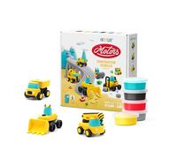 HEY CLAY Construction Vehicles, Series Motors, 12 cans - Colourful Modeling Air Dry Clay for Kids - Fun Interactive Instructions App