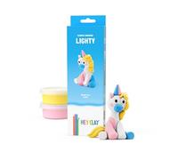 HEY CLAY Rainbow Unicorns - Air-Dry Clay Kit for Kids - Creative Set Age 3+ (Lighty, Series Rainbow Unicorns, 3 cans)