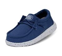 Hey Dude Boys' Wally Youth Slub CanvasMoc Toe Shoes, Blue (True Blue), 3.5 UK