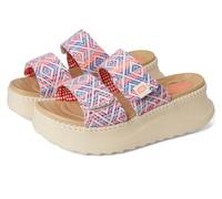 HEYDUDE Delray Slide Surf Baja Polyester Blend Women's Blue/Pink/Multi Sandals - UK 7 / EU 40 / US W9