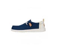 HEY DUDE men low shoes WALLY CRAFT LINEN 43086-4UA size 45 Blue / white