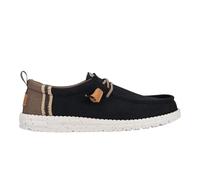 Hey Dude Men's Wally Craft Linen Loafer, Black/Walnut, 11 UK