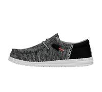 Hey Dude Men's Wally Funk Open mesh Moccasin, Black White, 9.5 UK