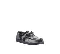 HEYDUDE Wally Funk Overdye Cotton Men's Black/Granite Grey Moccasins Shoes - UK 7 / EU 41 / US M8