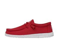 Hey Dude Men's Wally Slub Canvas Moc Toe Shoes, red, 7 UK