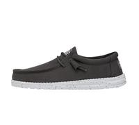 Hey Dude Men's Wally Slub Canvas Moccasin, Dark Grey, 41 EU, Darkgray, 8.5 UK