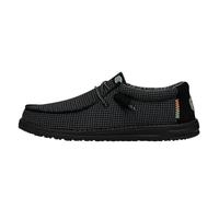 Hey Dude Men's Wally Sport Mesh Moccasin, Black/Black, 15