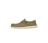 Hey Dude - Men's Wally Waxed Canvas Slip-On Shoes, Olive, 11 UK