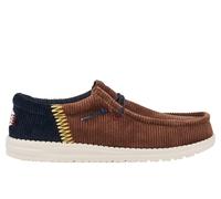 Hey Dude Wally Funk Corduroy Men's Shoes | Slip On Shoes | Espresso / Blue Jean | UK Size 8