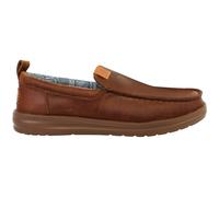 Hey Dude Wally Grip Slip-On Brown Smooth Leather Mens Shoes 37959_70775