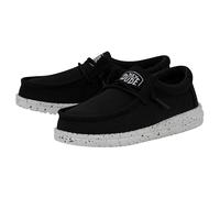 Hey Dude Wally Slub Canvas Boat Shoes Black EU 32 Boys,Girls