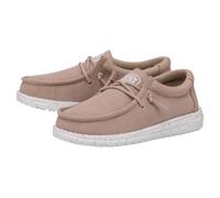 Hey Dude Wally Slub Canvas Boat Shoes Brown EU 34 Boys,Girls