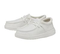 Hey Dude Wally Slub Canvas Boat Shoes White EU 32 Boys,Girls
