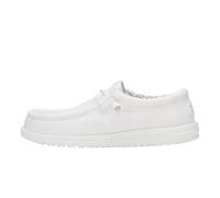 Hey Dude Wally Stretch Canvas | Men's Shoes | Men Slip-on Loafers | Comfortable & Lightweight, White/White, 12