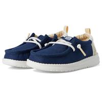 Hey Dude Wally Summer Linen Baby Loafers, Sargasso Blue White, 8 Toddler