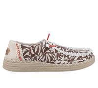 Hey Dude Wendy Espadrille Retro Palm Womens Shoes | Slip On Shoes | Downtown Brown / Egret | UK Size 4