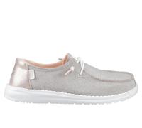 Hey Dude Wendy Metallic Sparkle Womens Shoes Trainers, Size 4 In Rose Gold / Grey