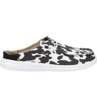 Hey Dude Wendy Mule Womens Shoes Trainers, Size 8 In White/Black Cow Print