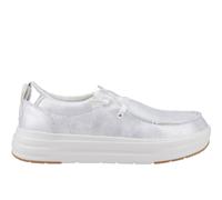 HEYDUDE Women's Wendy Nova Shimmer Shoes in White | Size: 8 HEYDUDE White 8