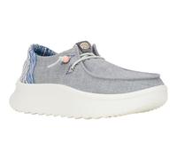 Hey Dude Wendy Peak Chambray Woven Slip On Ladies Shoes Light-Weight Laces Grey