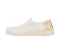 Hey Dude Women Canvas Espadrille Woven Platform, White, 3 cm