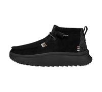 Hey Dude Women's Black Suede Wendy Peak Wedge Platform Shoes 37 38 39