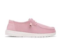 HEY DUDE Womens Shoes Pink Adults Ladies Flat Rosette Wendy Stretch Sox SIZE
