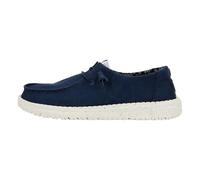 HEYDUDE - Women's Wendy Canvas - Casual Slip-On Flat Shoes - Moccasin Style - Moccasin Style, Navy, 8 UK