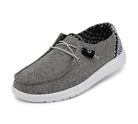 Hey Dude Women's Wendy Chambray Moc Toe Shoes, Onyx, 4 UK