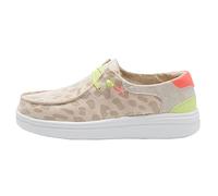 Hey Dude Women's Wendy Rise Leopard Neon Beige Size 8 | Women’s Shoes | Women’s Lace Up Loafers | Comfortable & Light-Weight, Leopard Neon Beige, 6 UK