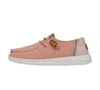 Hey Dude Women's Wendy Washed Canvas | Women’s Shoes | Women’s Lace Up Loafers | Comfortable & Light-Weight, Rose Cloud, 9 UK