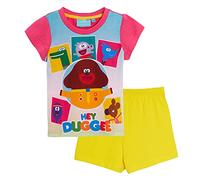Hey Duggee Girls Short Pyjamas Kids Infants Pink Shortie Pjs Set Nightwear Shorts + Short Sleeve Tee Pink/Yellow 3-4 Years