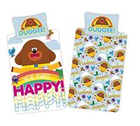 Hey Duggee Happy Single Duvet Cover - Official Reversible Bedding Set - Polycotton
