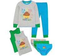 Hey Duggee Kids Pyjama Set | Multicoloured 7 Piece T-Shirt & Bottoms Pjs Set For Boys and Girls | Loungewear Bundle with 2 Vests & 3 Underwear Pants | Graphic Nightwear Gift for Children