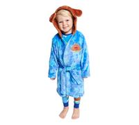 Hey Duggee Unisex Fleece Robe - Official Hey Duggee Hooded Dressing Gown with 3D Character Ears, Belt & Pockets, Blue Star Print, Super-Soft Recycled Polyester Kids Nightwear, Ages 1-5 Years