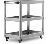 Hey Duty 2-Tier Stainssel ty Cart - Tool for Garage and Workshop - Large ty Tool Troly for Easy Mobility