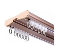Hey Duty Double Row Ceiling MountCurt k System250 200 300 150 360 Aluminum Sliding Rails for Bedroom Room Divider Hospital (Rose Gold 4.1m)