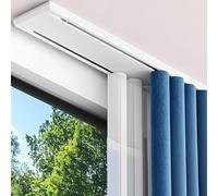 Hey Duty Double Row Ceiling Mountk System Silent Aluminum Alloy Sliding Rail for Living Room Bedroom HospitalWhite 3.0m/9.8ft Sliding Door Hardware