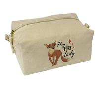'Hey Foxy Lady' Canvas Wash Bag/Makeup Case (CS00043820)