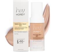 Hey Honey Trick and Treat CC² Cream SPF 46 | Active Moisturizing Color Correcting Cream with Honey & Propolis | Best Cover For Rosacea, Skin Redness & Mature Skin | 1 oz (Tan Tone)