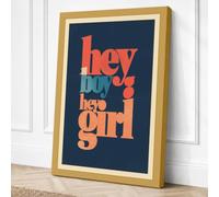 Hey How Are You Typography Canvas Wall Art Print 18x12 Inch (46 x 30 cm)